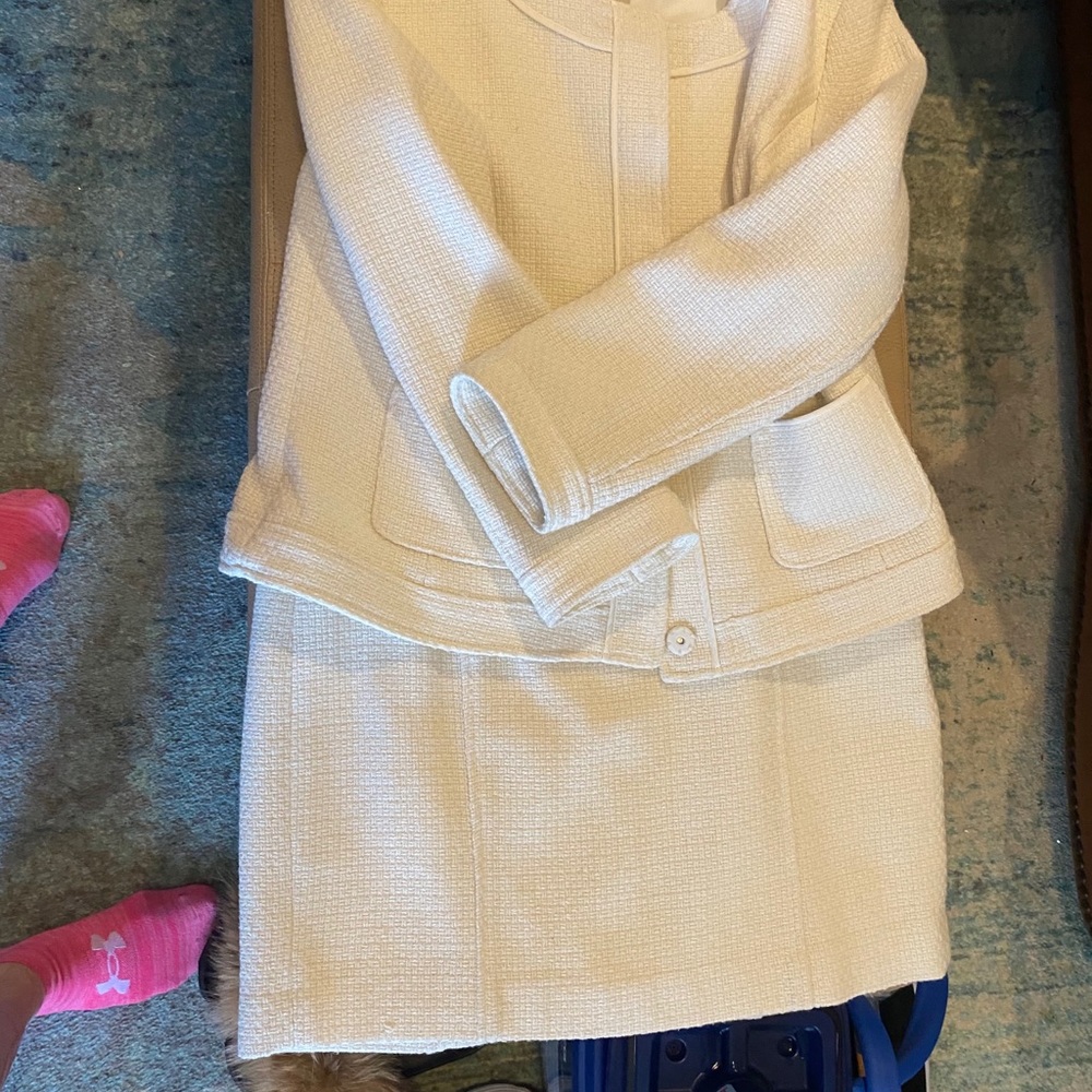 Banana Republic Ivory tweed suit